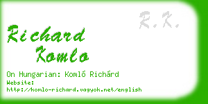 richard komlo business card